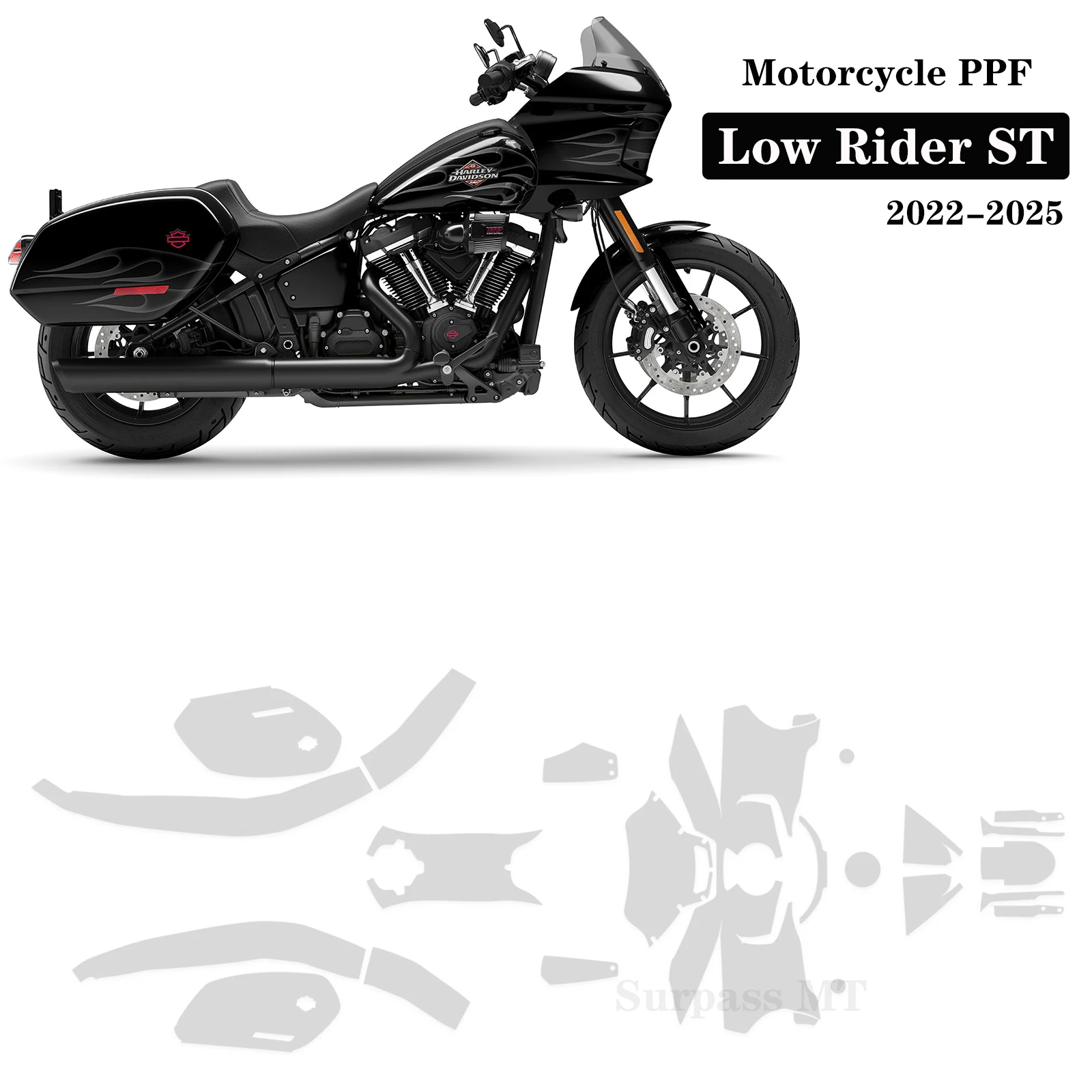 PPF For Harley Low Rider ST TPU Paint Protection Film Motorcycle Fairing Anti-scratch Protective Film 2022-2025 7.5Mil Thickness