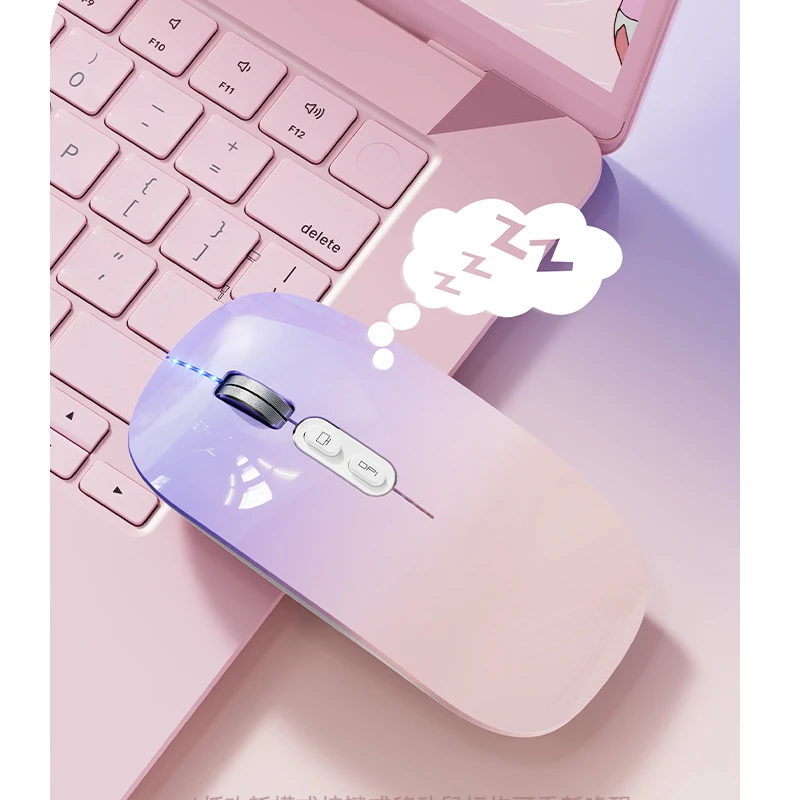 Mouse wireless dual mode 2.4G Funzione desktop con un clic Mouse retroilluminati silenziosi ricaricabili di tipo C per PC portatile Nuovo