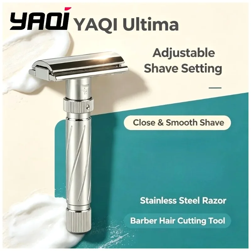 Men Grooming Professional Barber Tool Ultima Stainless Steel Safety Razor Adjustable 2026 YAQI