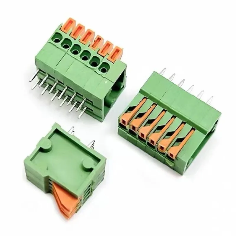 50PCS 2.54mm Pitch KF141V KF141R Push-in Spring Screwless Terminal Block Straight/Bent Foot 2/3/4-12P Wiring Harness Connector