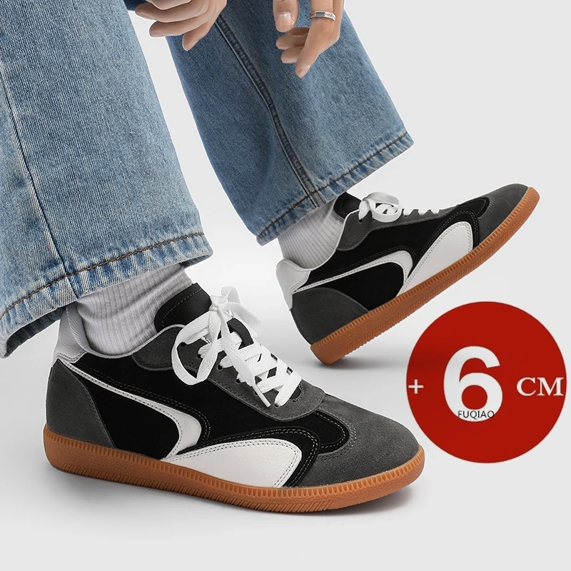 

Немецкие кроссовки, увеличивающие рост 6 см, унисекс, замшевые, повседневные, спортивные, дышащие, легкие, нескользящие, мужские туфли-лифты