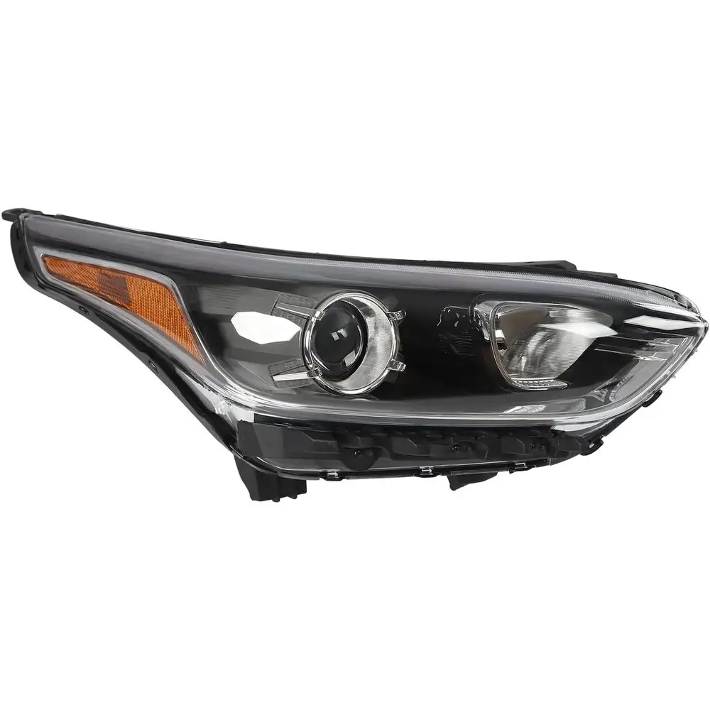 

Headlight Assembly, for 2019 2020 2021 Kia Forte Sedan, Right Side Halogen Front Headlamp Replacement Black Housing Clear Lens (