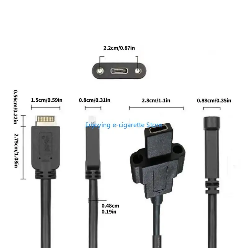Schnelles Datenübertragungskabel USB 3.2 GEN2 Typ E auf Typ C Buchse Verlängerungskabel Y4QF – Detail 6