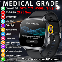 2025 New Medical Grade Uric Acid Blood Fat Smartwatch ECG Blood Glucose Heart Rate Blood Pressure Health Monitoring Smart Watch