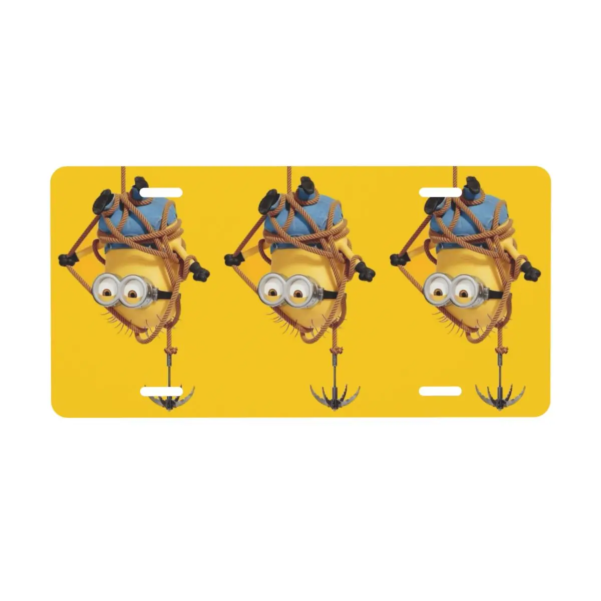 

Custom M-Minions License Plate Cover Cartoon Aluminum Metal Novelty Decorative Car Front License Plate Vanity Tag 12x6 Inch