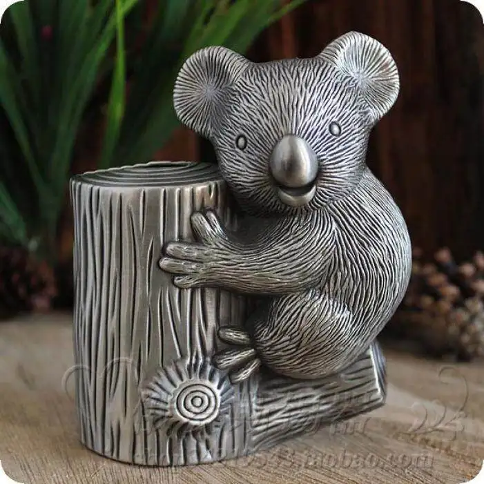 クリエイティブなナマケモノ貯金箱-ロシア製ブリキ貯金箱-コアラ金属製コイン貯金箱-コアラ-コアラ