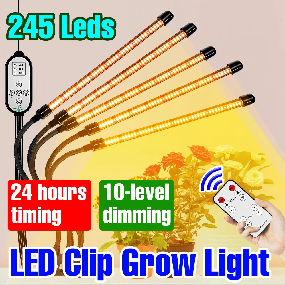 USB Plant Led Grow Light Full Spectrum Phyto Lamp Hydroponics Lights Greenhouse Dimmable Timing Grow Tent Box Flower Seedling