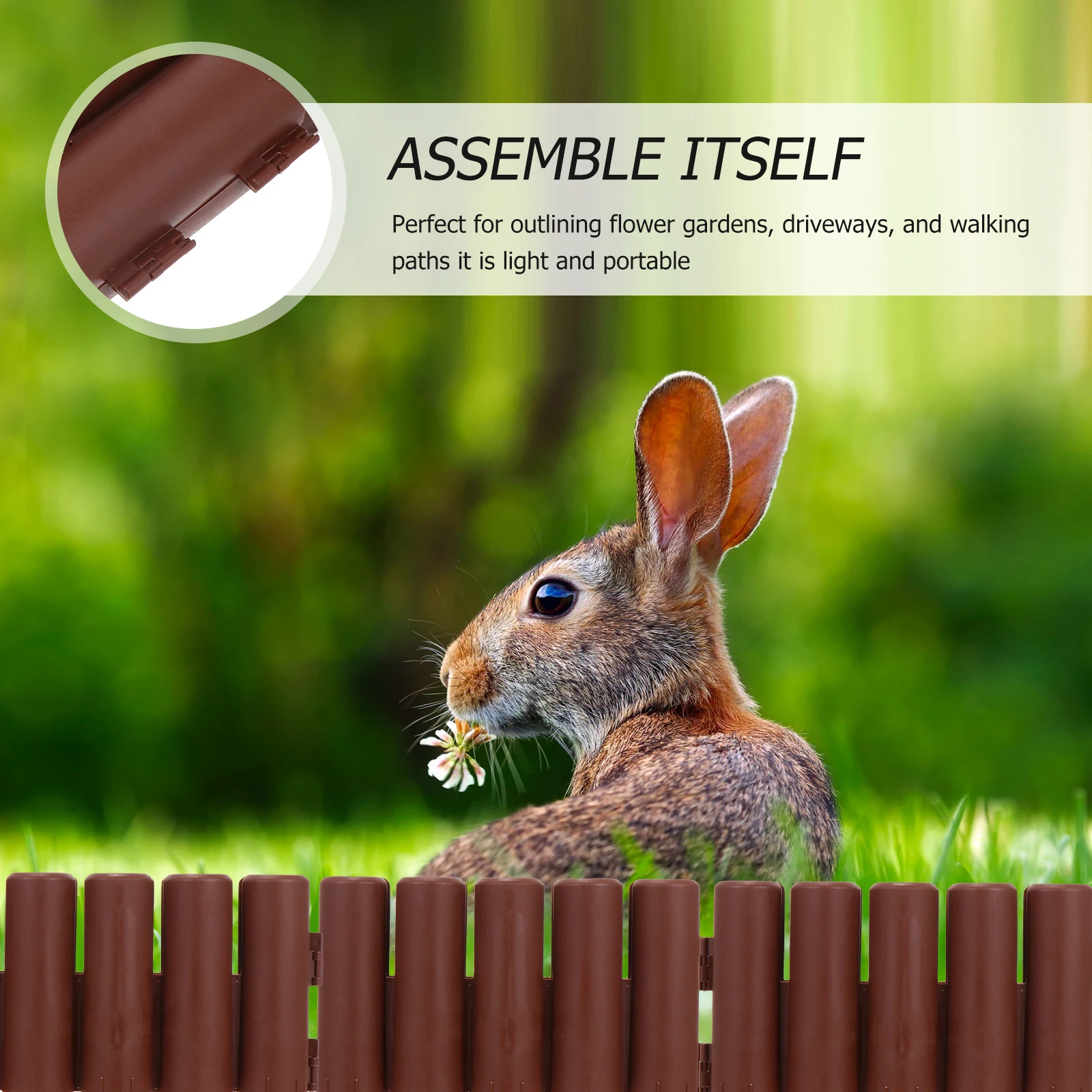

5 Pcs Plastic Fence Sheets Scene Decor Adornment Household Plant Outline Yard Ornament Slice Flexible Brown