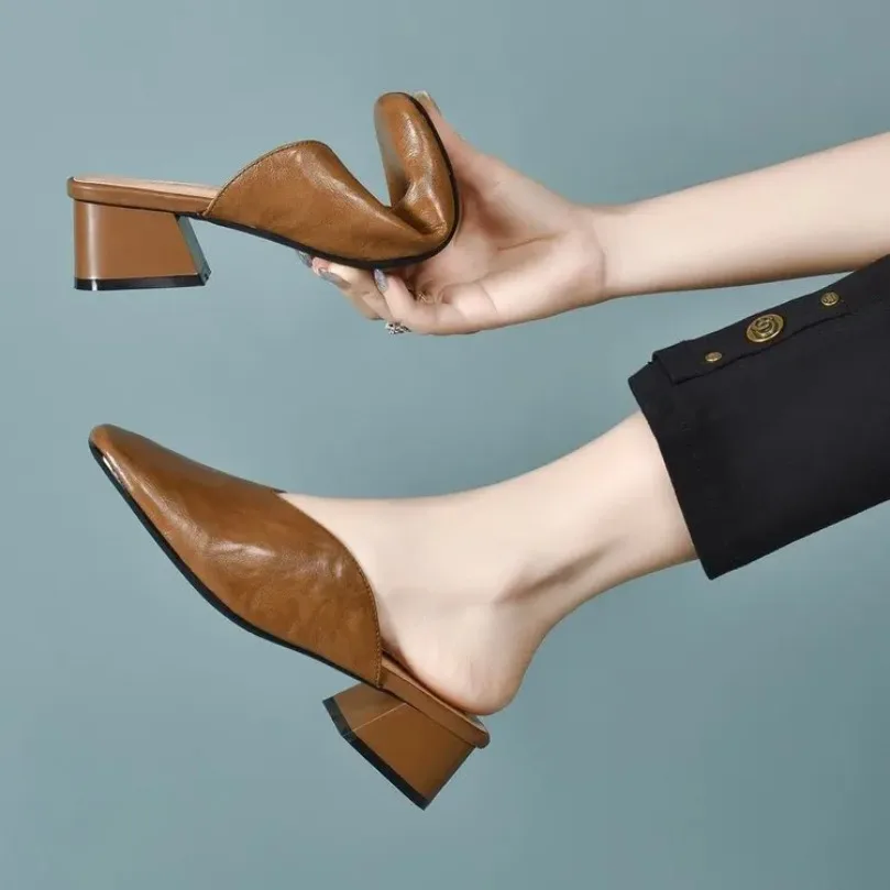 Mules Cloud Rétro pour Femme, Sandales d'Été à Plateforme, Tongs de Plage, Chaussons Décontractés à Talon en PU pour Femme
