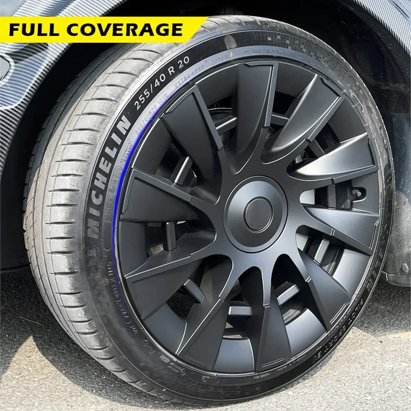 4PCS Coprimozzo Prestazioni di Ricambio per Tesla Modello Y Coprimozzo Automobile Coprimozzo Cerchio Completo Accessori 20 Pollici 2019-2024