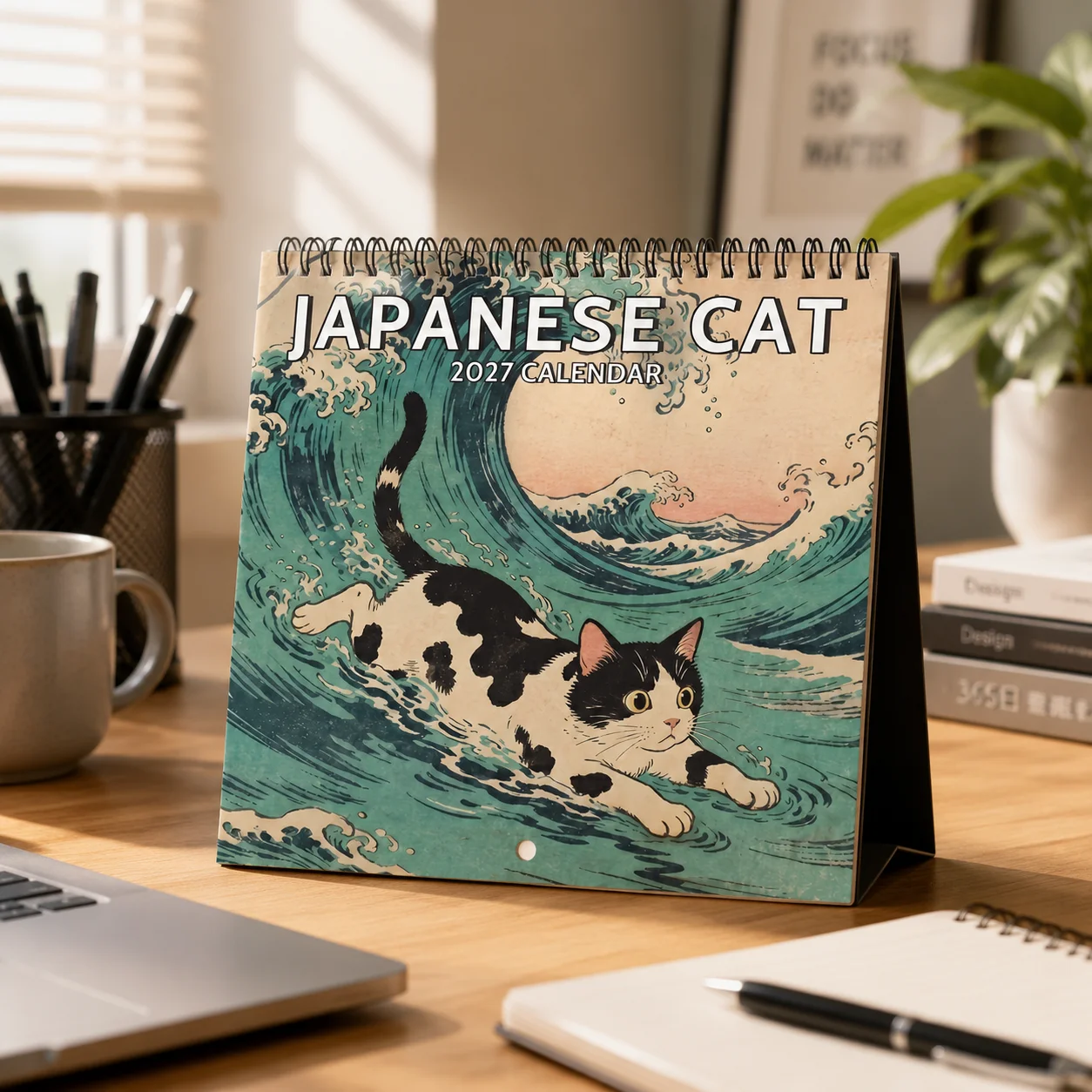 High-Aesthetic Retro Ukiyo-E Art 2027 Calendar Large Writing Area  December for Daily To-Do And Notes Christmas & New Year Gifts