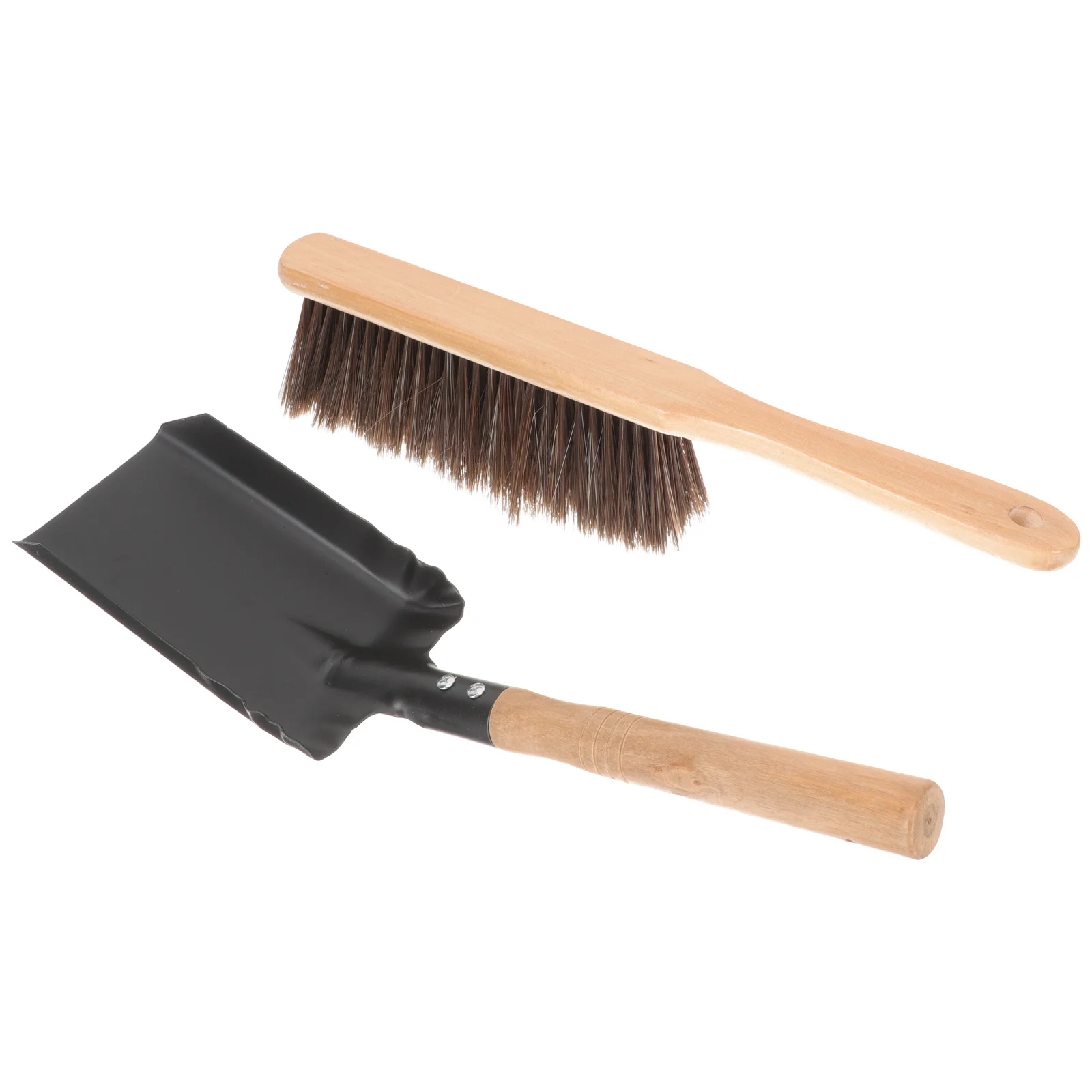 1 ensemble 1 outils de nettoyage de cheminée manche en bois brosse à poussière ensemble de pelle pour salon cuisine voiture canapé fer léger