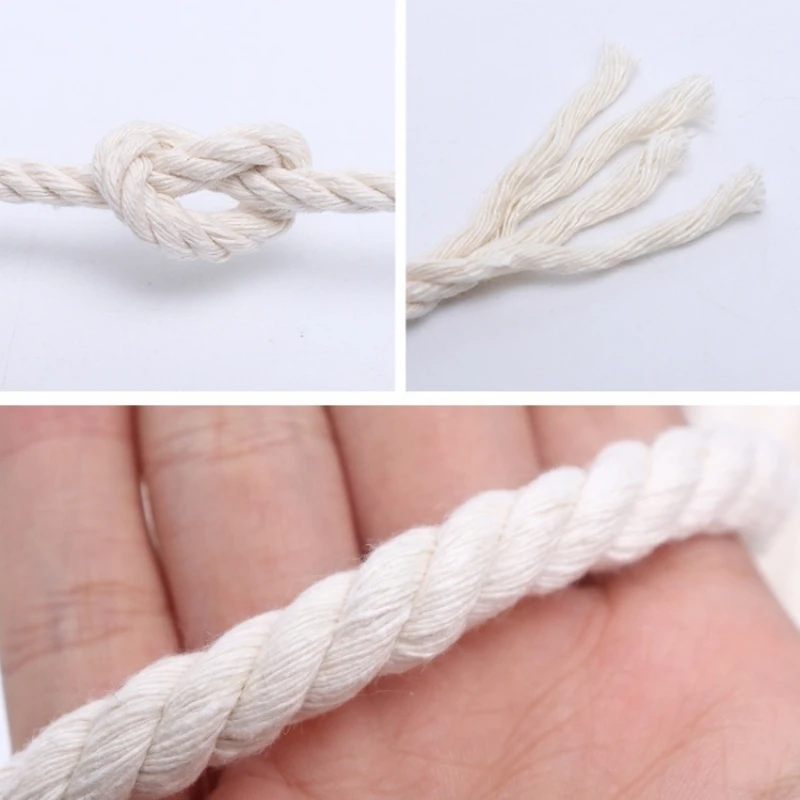 50-100m Weiße Makramee-Baumwollschnur 1/2/3/4mm Häkelgarn Seil für DIY-Bastelarbeiten, Strickgarn, Partydekoration, Nähzubehör – Detail 5