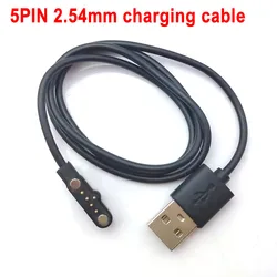 1pcs 5 pin Pogo Magnet Cable for Kids Smart Watch Charging Cable USB 2.54mm Charge Cable for A20 A20S TD05 V6G Magnetic Charge