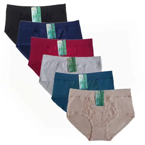 Large Sizes Lace Panties,Soft Bamboo Woman Underwear Panti,Mid-waisted Women's Briefs,Lace Underpants,Plus Size Panty Woman