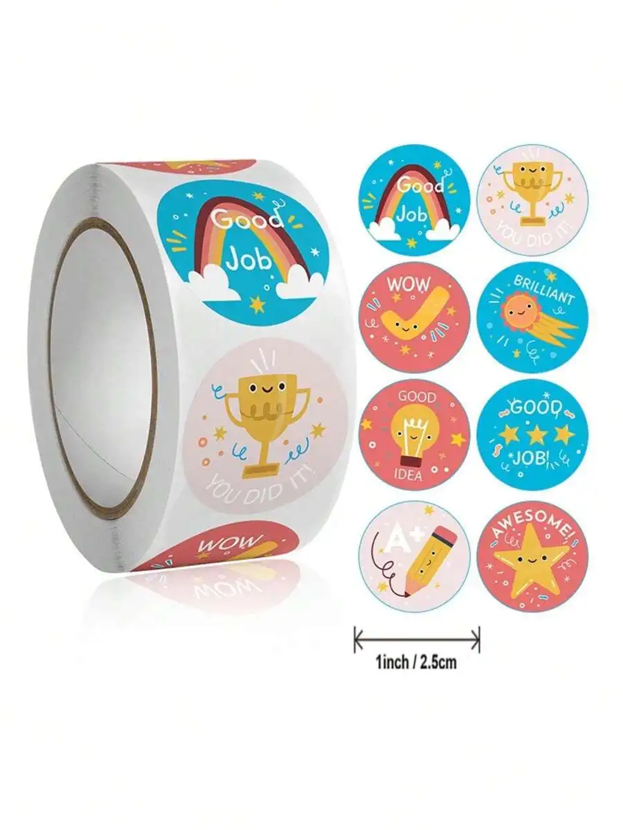 

500-Pack Cartoon Animal Decorative Reward Stickers, Self-Adhesive, Suitable For Planners, Sealing