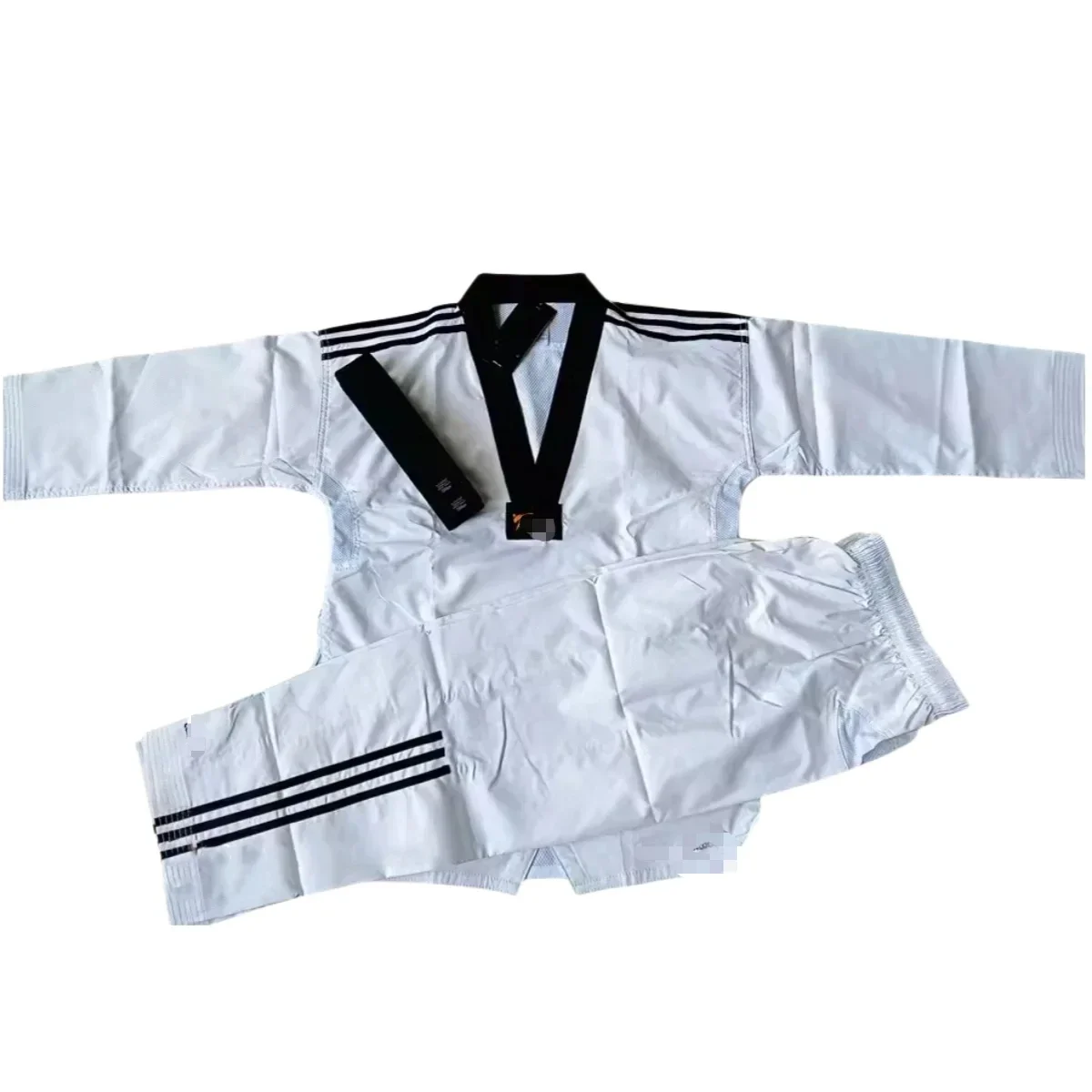 Calças de taekwondo tkd trajes roupas uniformes brancos wtf karate judô dobok calças compridas crianças adulto unisex manga longa terno