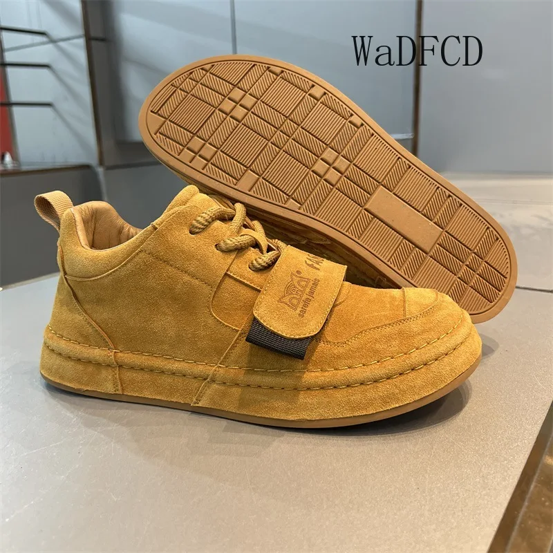 

Кроссовки, повседневные мужские дизайнерские туфли для досок, модная спортивная обувь из натуральной кожи из воловьей кожи, дышащая спортивная обувь на плоской платформе с увеличенной внутренней стороны