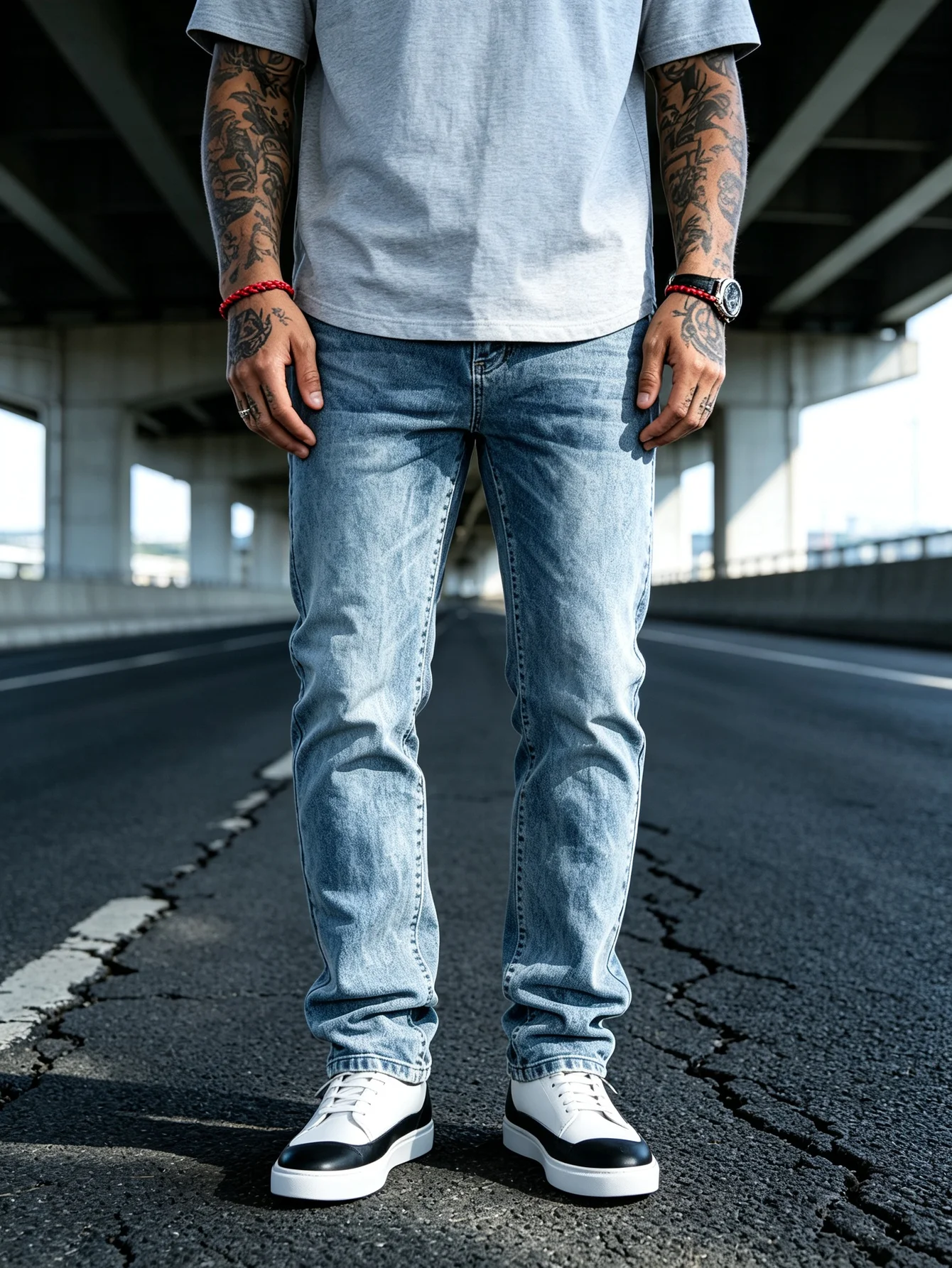 Clean Retro Minimal Y2K Trendy American Street Oversized Straight Denim Pants Anti-Fade Wear-Resistant Fabric City Commute Outfi