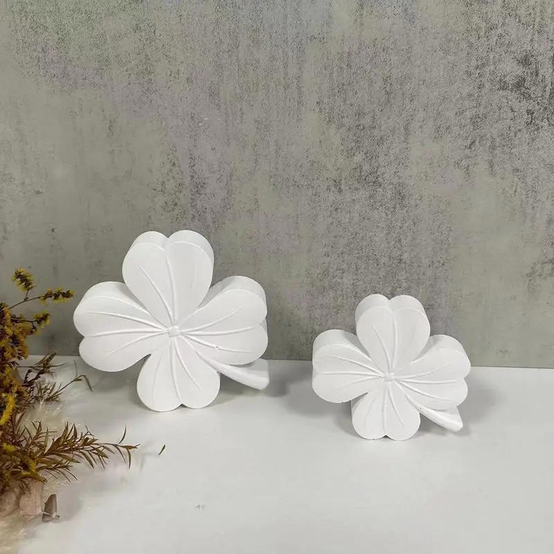 Four-leaf Clover Candle Silicone Mold Handmade Lucky Grass Plaster Mold Fondant Chocolate Sugarcraft Mold Cake Decorating Tools