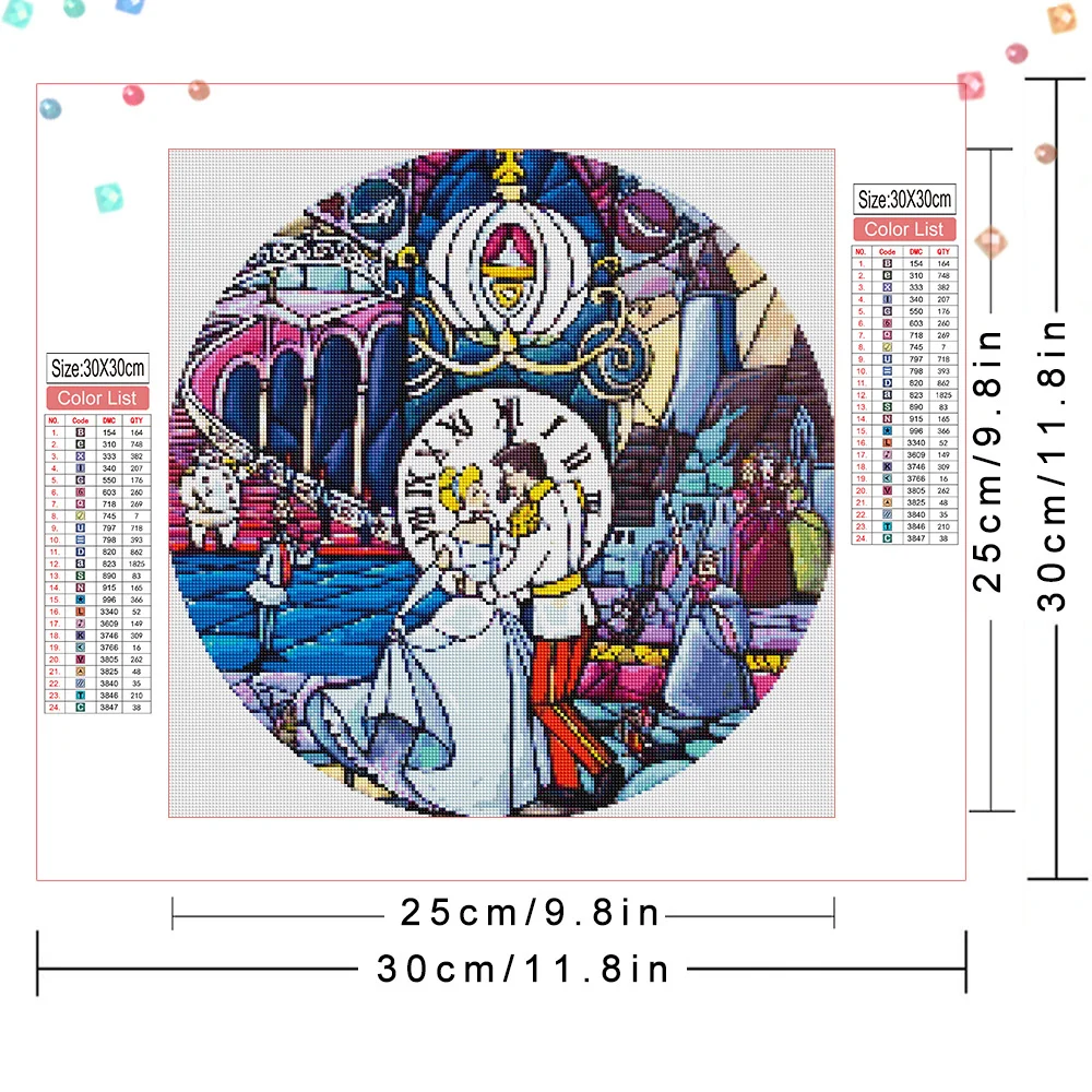 Disney Diamond Mosaic Beauty And The Beast Cinderella Embroidery Picture Princess Prince Painting Cross Stitch Wall Decor