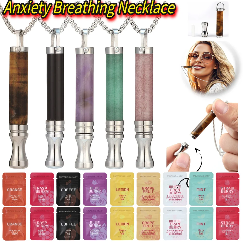 

Anxiety Breathing Necklace Breathlace Stress Anxiety Relief Chain for Adults Relief Meditation Necklaces Yoga Ritual Jewelry