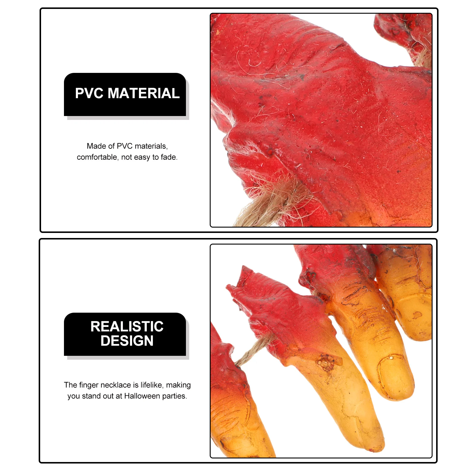 

Bloody Finger Necklace Halloween Scary Pendant Role Play Horror Prop Halloween Party Accessory Finger Necklace