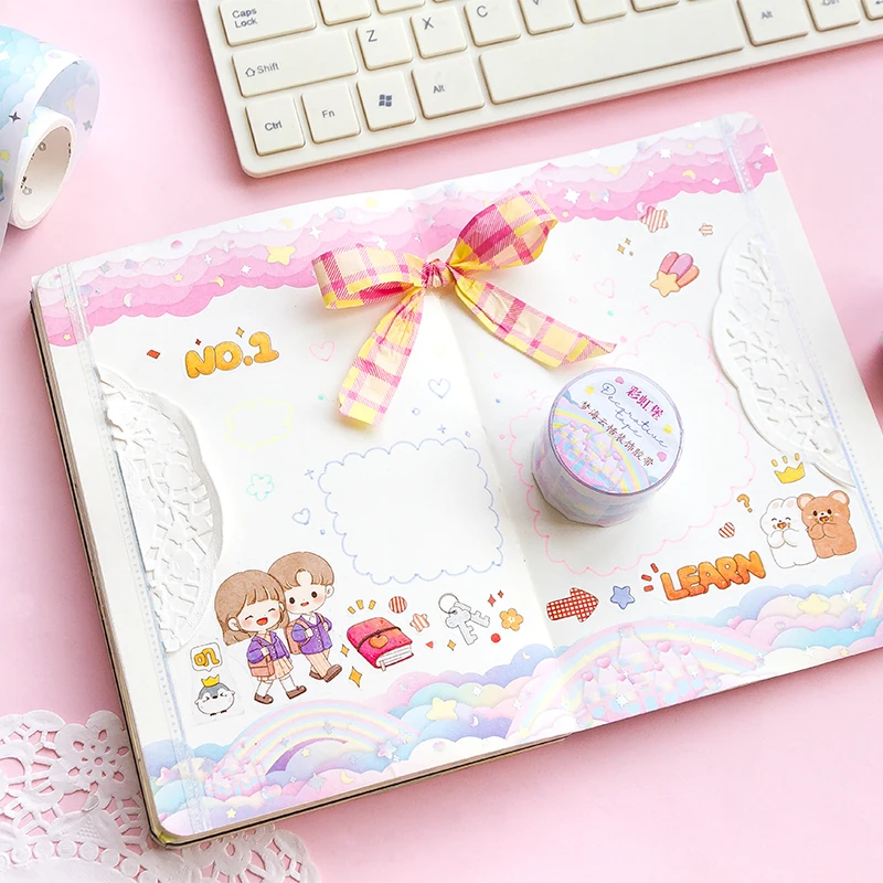 Mr. Paper 8 Styles 300cm/roll Small Fresh Material Tape Creative Simplicity Rainbow Fantasy Hand Account Decoration Washi Tape