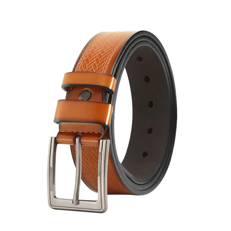 

Fashion Men Belt Quality Solid Color Imitation Leather Alloy Pin Buckle Men's Belts Casual Cowboy Pants Versatile Belts