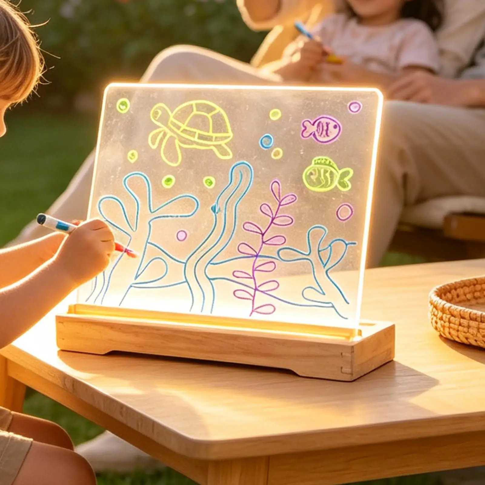 Light Up Drawing Board Rechargeable Note Writing Tablet With Markers LED Board For Kids Girls Boys School Classroom Daycare