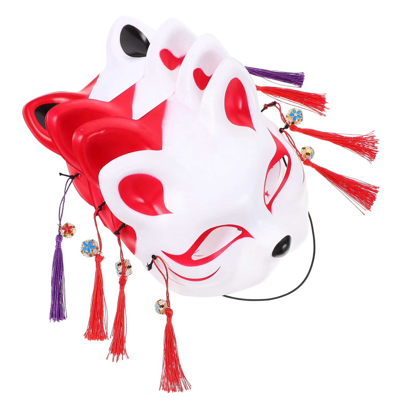 

4pcs Mask Plastic Animal Face Half Cat Mask Half Masks for Halloween Cosplay Party Accessories Fox Japanese Style
