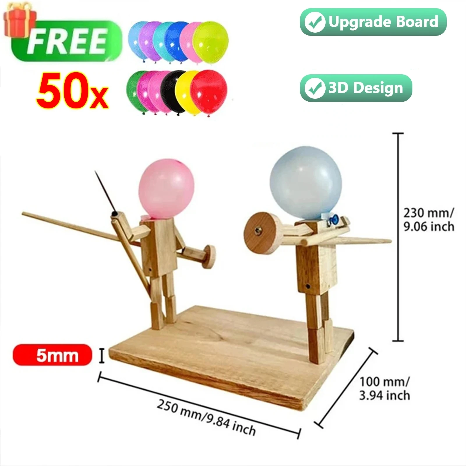 Goowafur Ballon Bambou Homme Bataille À La Main en Bois Escrime Marionnettes À M Goowafur Ballon Bambou Homme Bataille À La Main en Bois Escrime Marionnettes À M