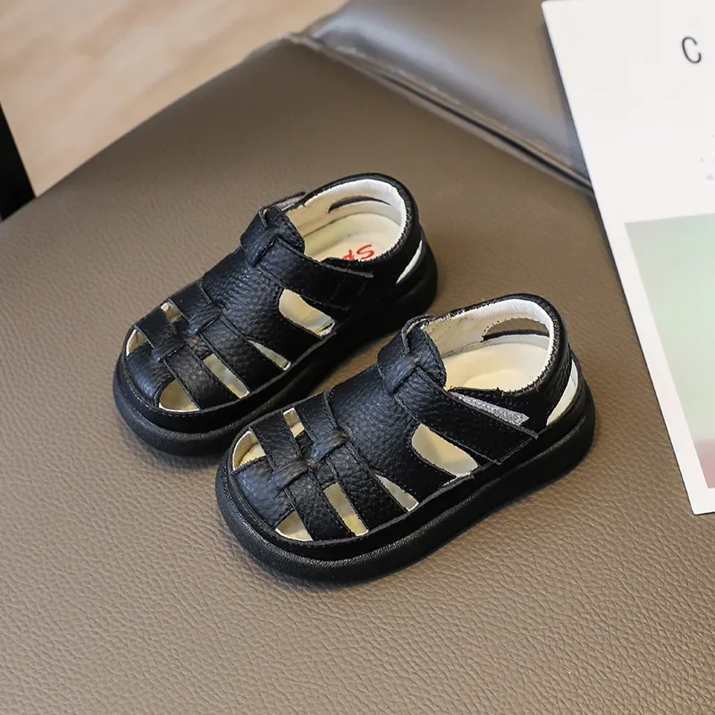 Baby Boys Girls Genuine Leather Sandals Summer Children Shoes Soft Sole Non-slip Infant Toddler Shoes Beach Sandals for Kids