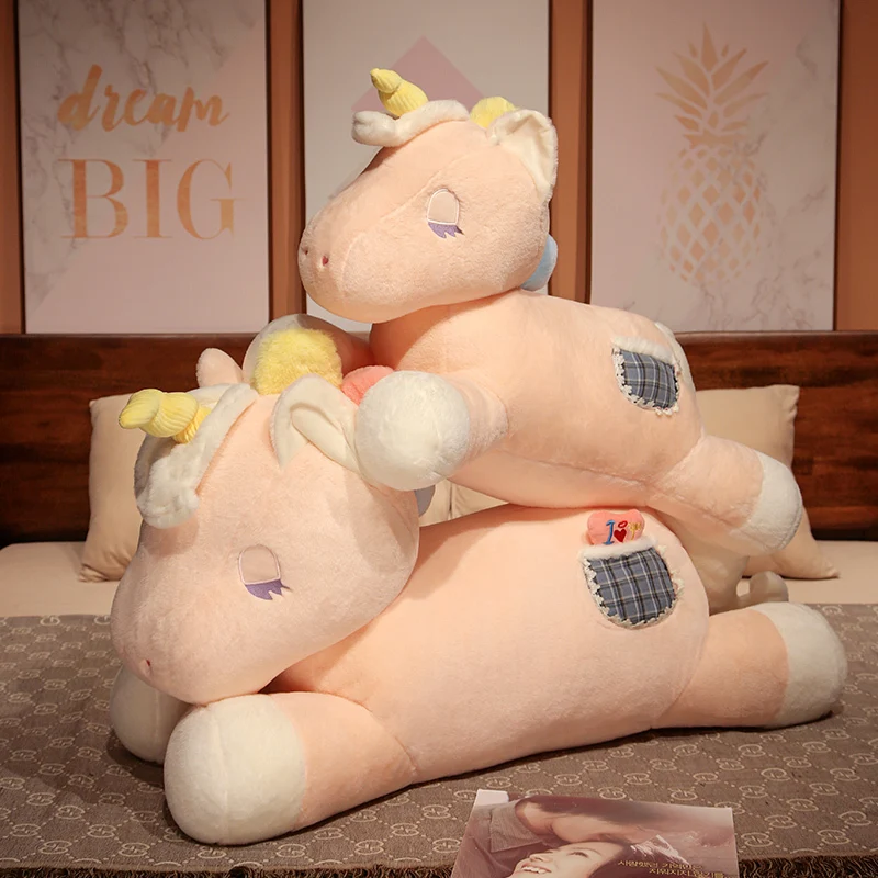 

40-100cm New Lying Unicorn Plush Toy Soft Stuffed Unicorn Soft Dolls Animal Horse Toys Children Girl Pillow Birthday Gifts