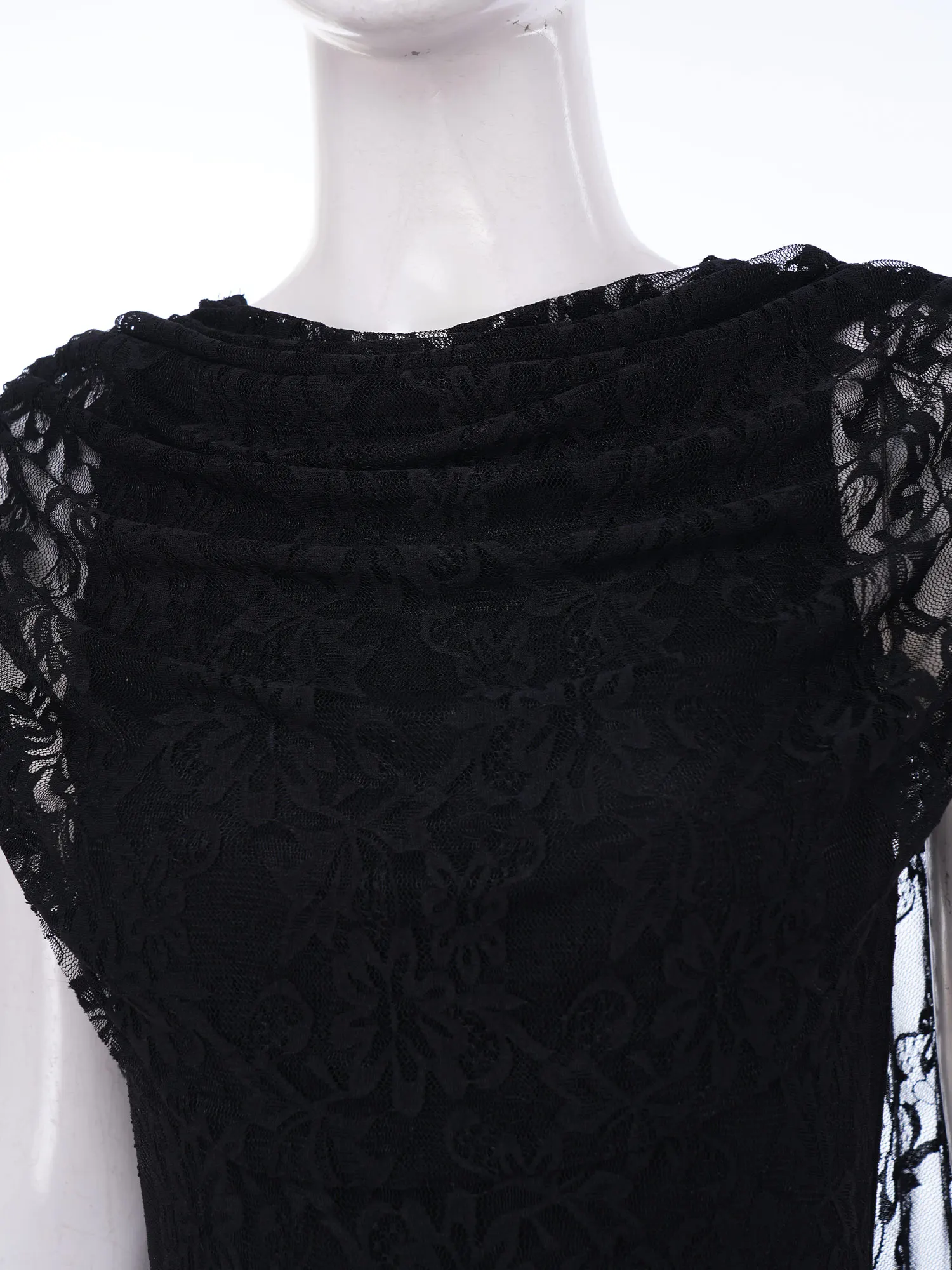 Women Lace Leotard Bodysuit Cape Sleeve Front Overlay Backless Buttoned Crotch Elegant Lace Jumpsuit Rompers for Party Dinner