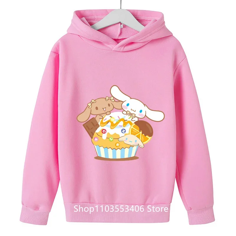 Sudadera con capucha con estampado de cinnmai para niños, Jersey informal con estampado de dibujos animados para exteriores, ropa de estudiante para niños y niñas, novedad de primavera y otoño, 2024