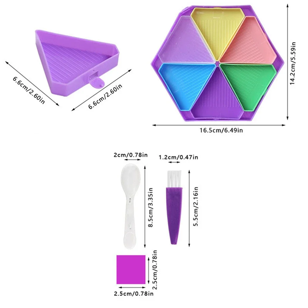 6 Grids In 1 Multi-functional Large Capacity Palette Diamond Painting Tray Kits Hexagon Drill Plate Pen Art Cross Stitch Tools