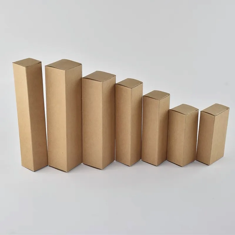 100pcs 5ml/10ml/15ml/20ml/30ml/50ml Blank White Black Kraft Paper Box for Essence Oil bottle Cosmetics Party Gift Box Valve Tube