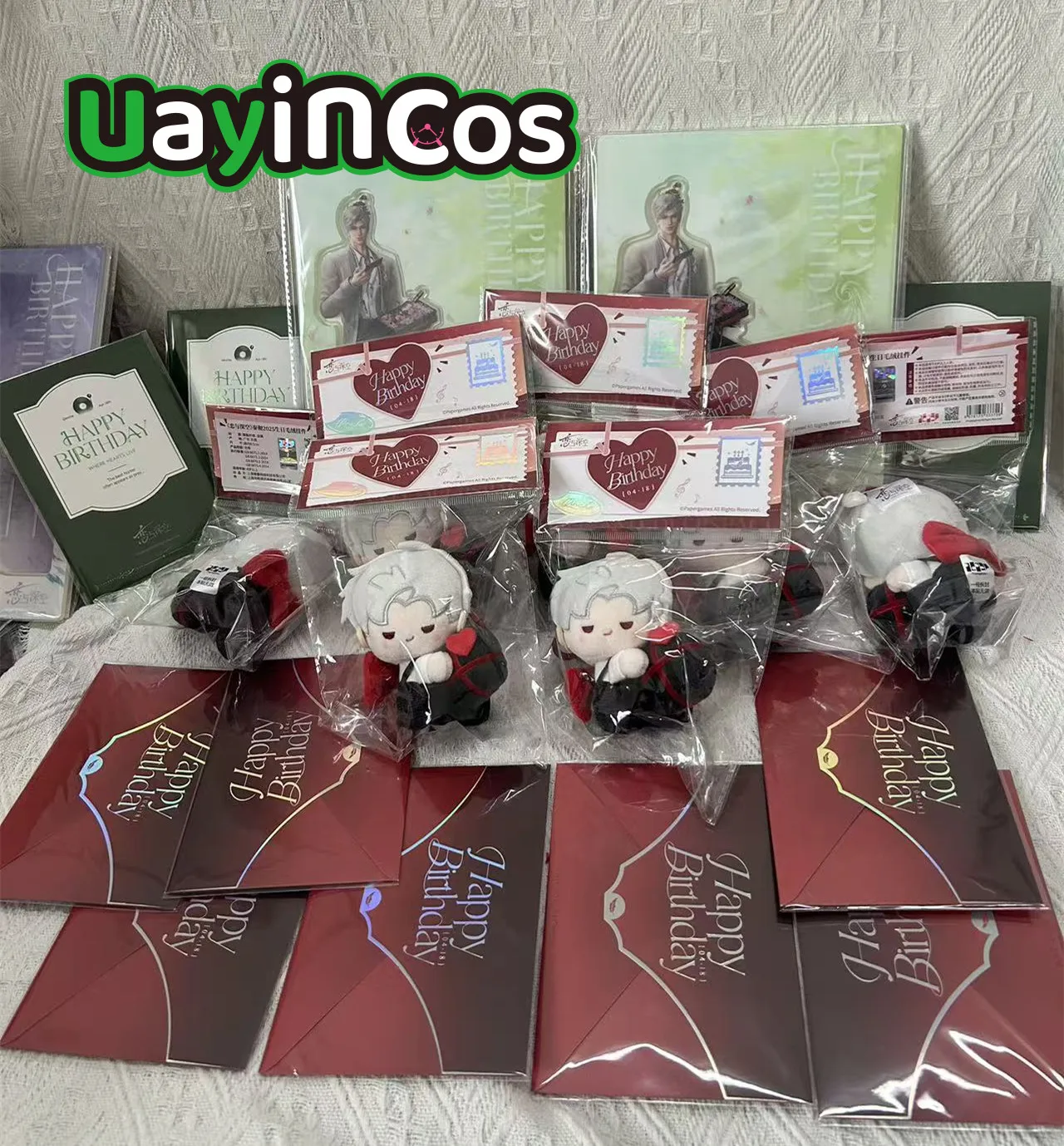 

In Stock Official Love and Deepspace Sylus Stand Badge Photo Card Doll Keychain 2025 Birthday Ornament Game Accessories Anime To