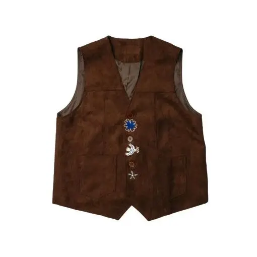 Women'S Vintage Suede Sleeveless Vest For Women Button Waistcoat Casual Loose Outerwear With Pockets For Autumn Street Outfit