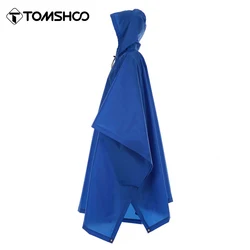 Tomshoo Multifunctional Lightweight Raincoat w Hood Hiking Cycling Rain Cover Poncho Rain Coat Outdoor Camping Supplies Tent Mat