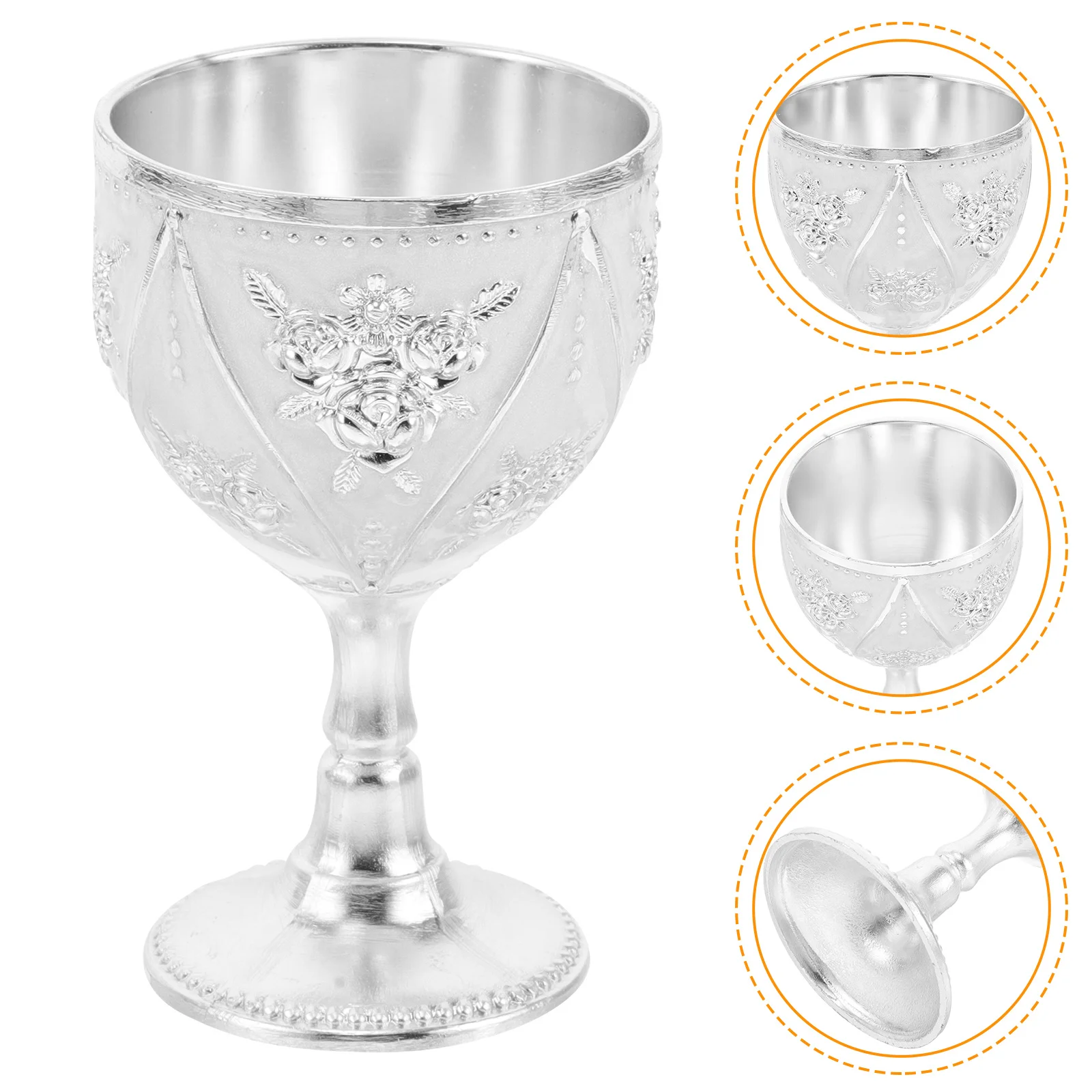 

2Pcs Delicate Wine Goblets European Style Unique Design Sturdy Red Wine Holders Desktop Decoration Party Use