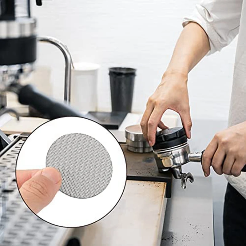 Schermo per dischi per caffè espresso, riutilizzabile, spessore 1,7 mm, 150Μm, in acciaio inossidabile, (confezione da 2)