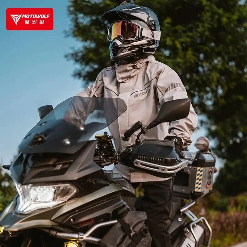 

Мотоциклетный дождевик MOTOWOLF для мужчин и женщин, раздельный, водонепроницаемый, для езды в дождливую погоду, для ралли, раздельный комплект для одного райдера