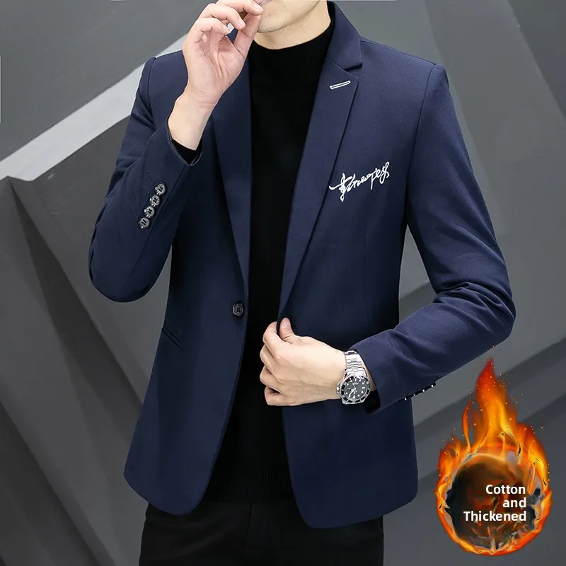 

Утепленная хлопковая повседневная мужская куртка для осени и зимы, новая теплая верхняя одежда в городском стиле, молодежная, из полиэфирного волокна