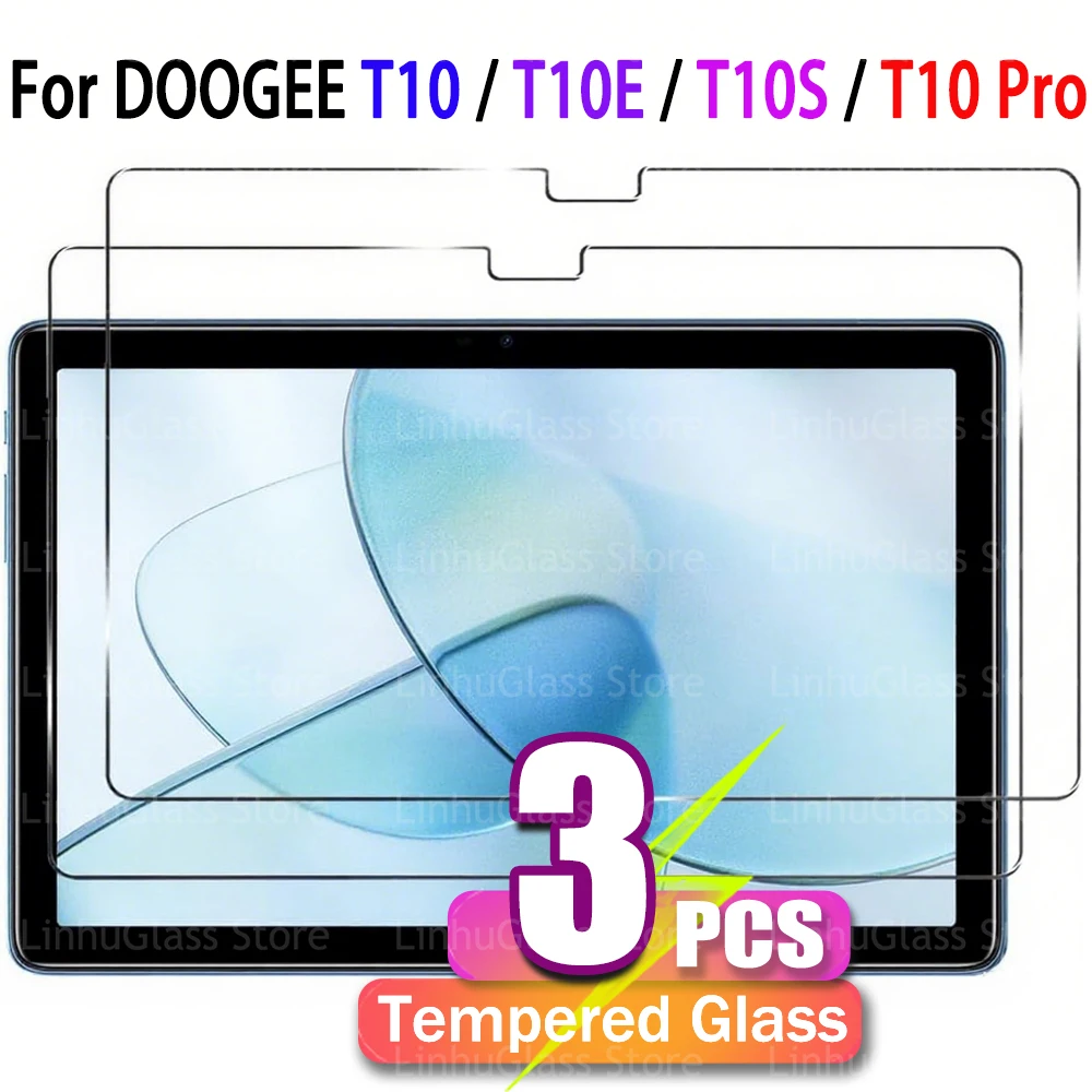 Tablet Screen Protector for DOOGEE T10 / T10E / T10S / T10 Pro (10.1") Tempered Glass Film HD Clear Anti-Fingerprint No-Bubble