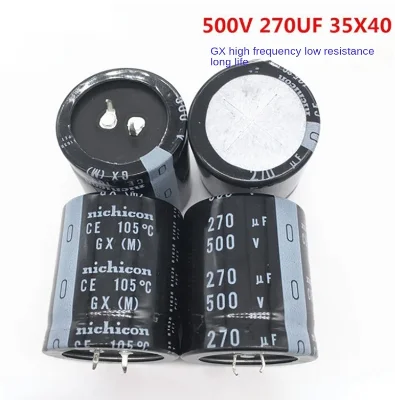 500V270UF 35X40 nichicon electrolytic capacitor 270UF 500V 35*40 GX high frequency and low resistance