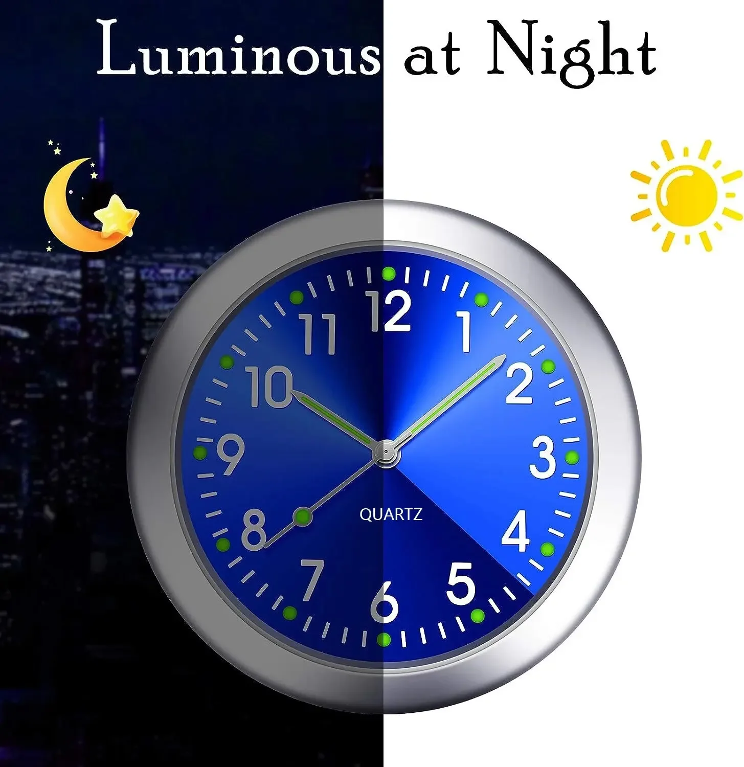 Mini Luminous Car Clock Waterproof Electronic Clock Quartz Watch Bicycle Motorcycle Watch Auto Dashboard Clock In Car 40MM image 3