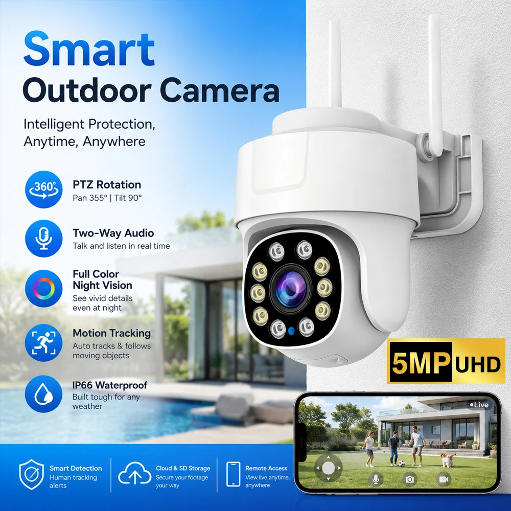 Home Security Prices - Câmera de Segurança WiFi PTZ Externa