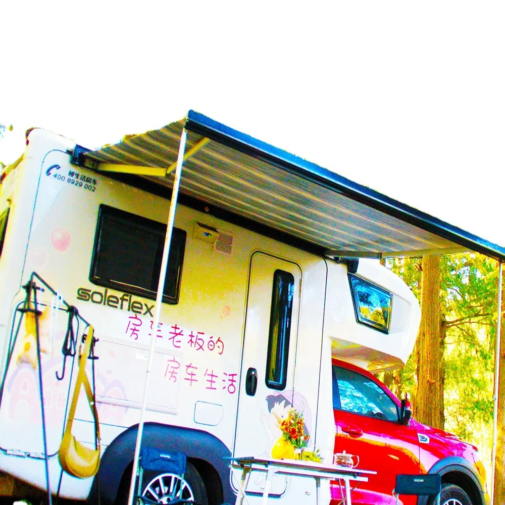 Customizable Sizes Waterproof Aluminum Power Retractable Full-Box RV Camper Caravan Awning